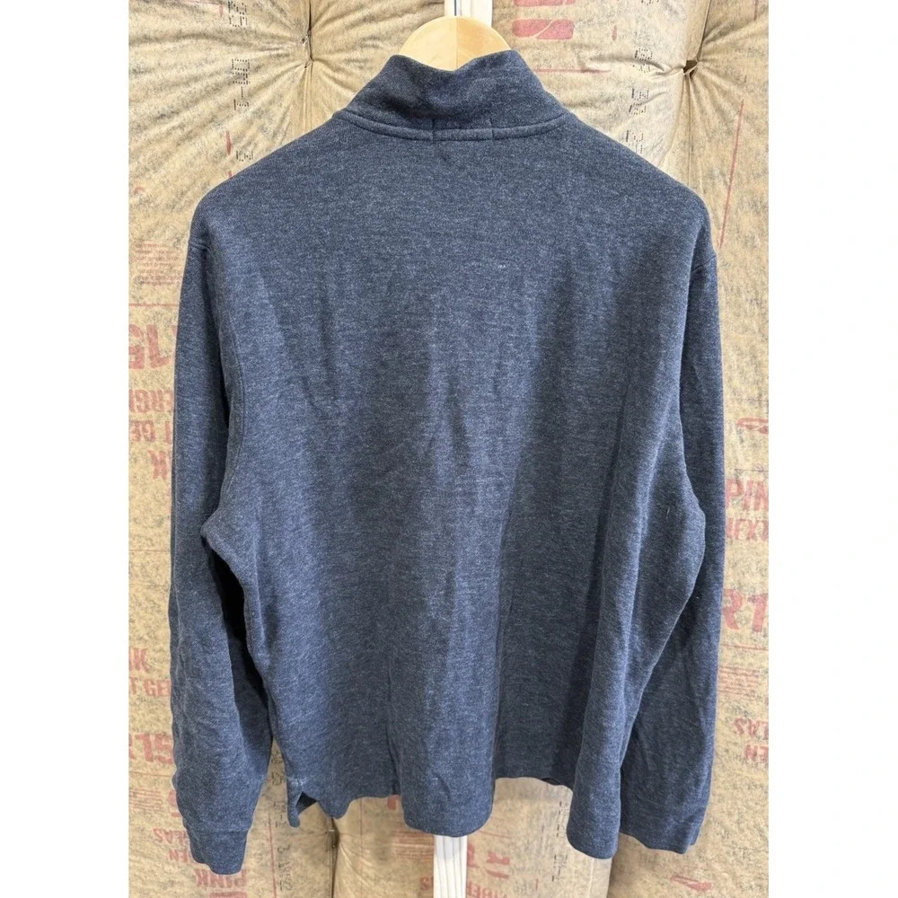 Polo Ralph Lauren Mens Estate Rib Quarter Zip Pullover Sweater Large Gray